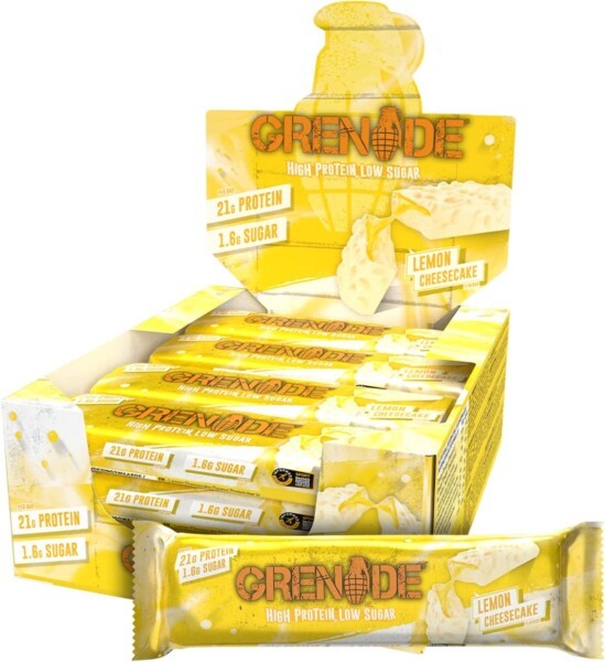 Grenade High Protein and Low Carb Bar, 12 x 60 g - Lemon Cheesecake