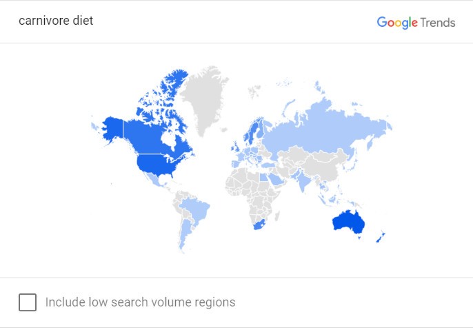 carnivore diet map since 2004 statistics